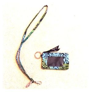 Vera Bradley lanyard and attachable wallet